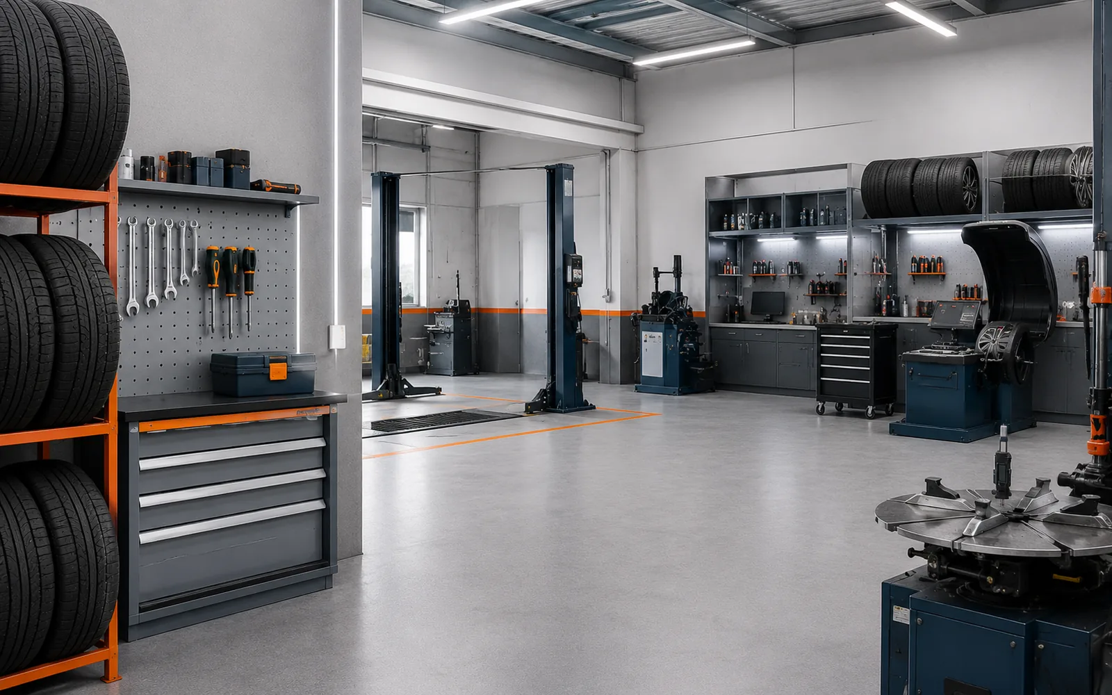 Clean Australian tyre workshop